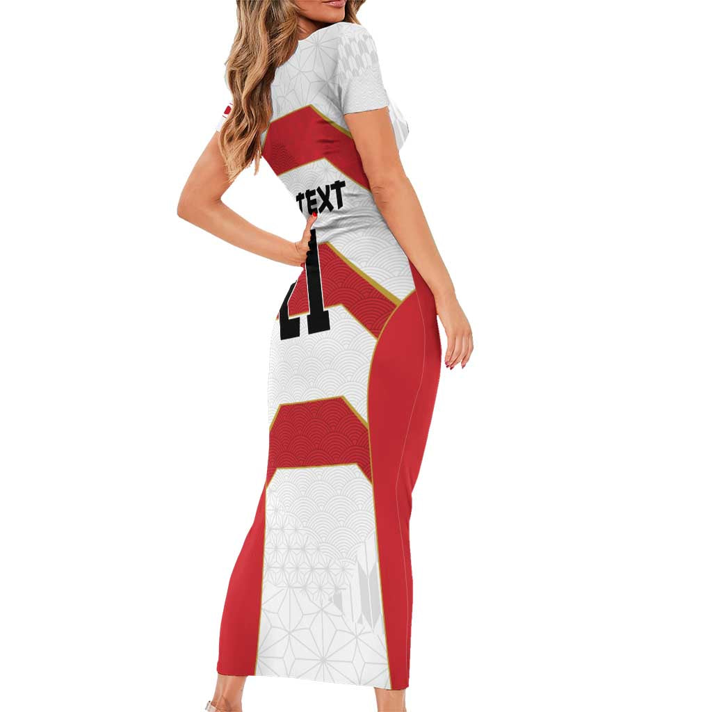 Japan Pacific Rugby 2022-23 Custom Family Matching Short Sleeve Bodycon Dress and Hawaiian Shirt Red Sakura Japanese Wave Pattern LT9 - Polynesian Pride
