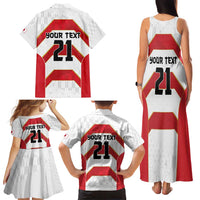 Japan Pacific Rugby 2022-23 Custom Family Matching Tank Maxi Dress and Hawaiian Shirt Red Sakura Japanese Wave Pattern