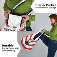 Japan Pacific Rugby 2022-23 Custom Grocery Bag Red Sakura Japanese Wave Pattern