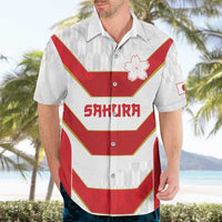 Japan Pacific Rugby 2022-23 Custom Hawaiian Shirt Red Sakura Japanese Wave Pattern