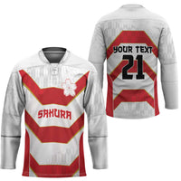 Japan Pacific Rugby 2022-23 Custom Hockey Jersey Red Sakura Japanese Wave Pattern - Polynesian Pride