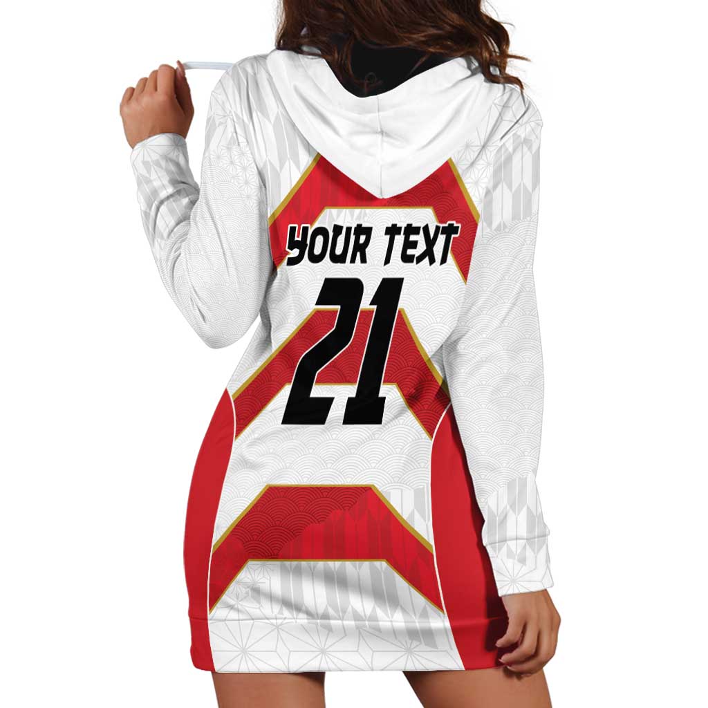 Japan Pacific Rugby 2022-23 Custom Hoodie Dress Red Sakura Japanese Wave Pattern