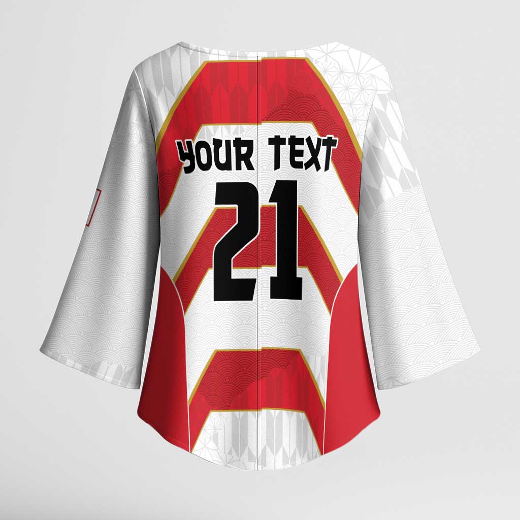 Japan Pacific Rugby 2022-23 Custom Kimono Sleeve Blouse Red Sakura Japanese Wave Pattern - Polynesian Pride