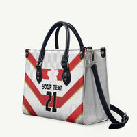 Japan Pacific Rugby 2022-23 Custom Leather Bag Red Sakura Japanese Wave Pattern - Polynesian Pride