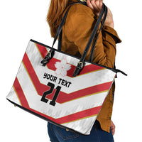 Japan Pacific Rugby 2022-23 Custom Leather Tote Bag Red Sakura Japanese Wave Pattern LT9 - Polynesian Pride