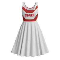 Japan Pacific Rugby 2022-23 Custom Midi Dress Red Sakura Japanese Wave Pattern - Polynesian Pride