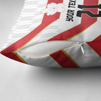 Japan Pacific Rugby 2022-23 Custom Pillow Cover Red Sakura Japanese Wave Pattern - Polynesian Pride