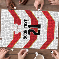 Japan Pacific Rugby 2022-23 Custom Puzzle Red Sakura Japanese Wave Pattern - Polynesian Pride