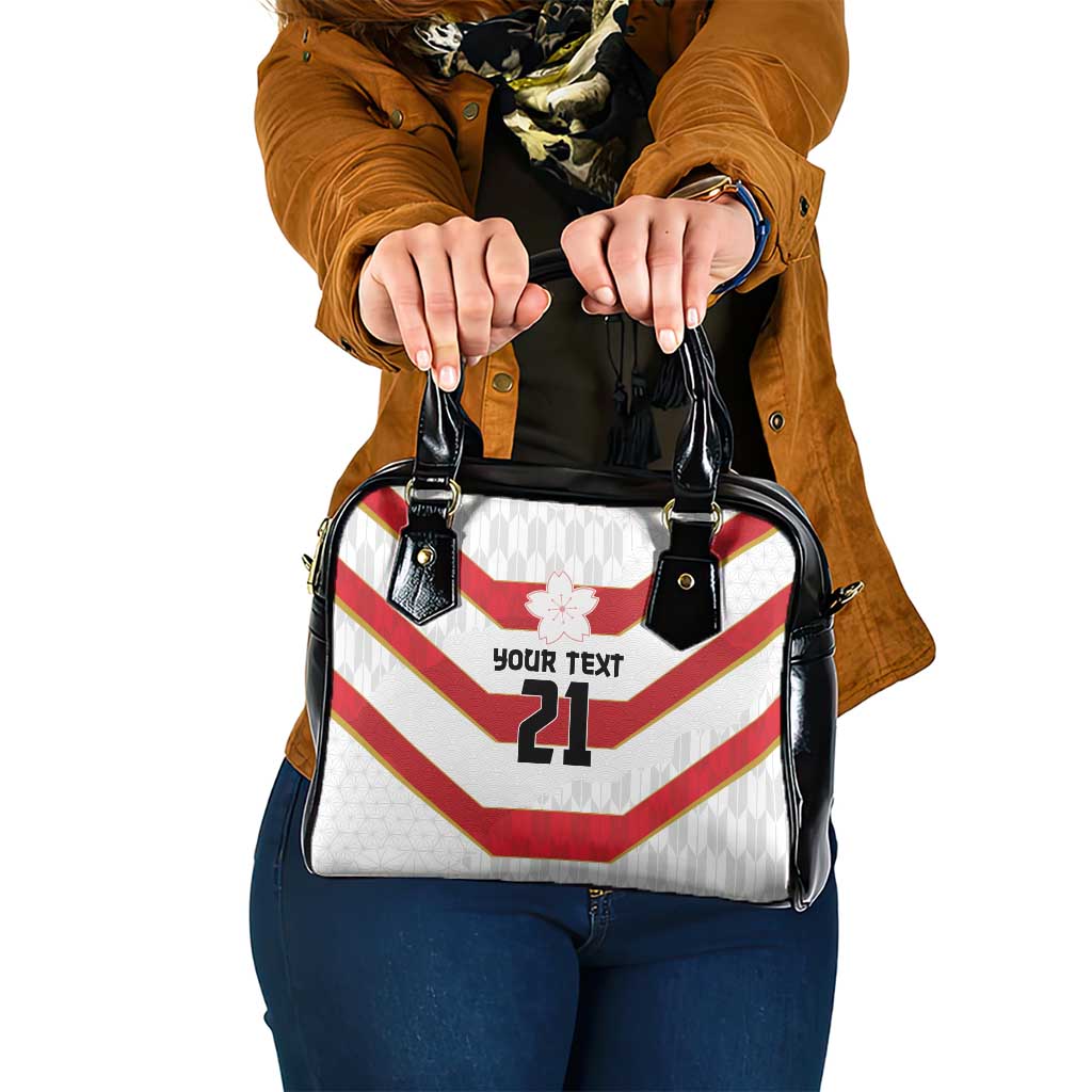 Japan Pacific Rugby 2022-23 Custom Shoulder Handbag Red Sakura Japanese Wave Pattern