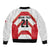 Japan Pacific Rugby 2022-23 Custom Sleeve Zip Bomber Jacket Red Sakura Japanese Wave Pattern