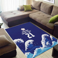 Japan Pacific Rugby Custom Area Rug Go Sakura Japanese Wave Pattern