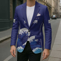 Japan Pacific Rugby Custom Blazer Go Sakura Japanese Wave Pattern - Polynesian Pride