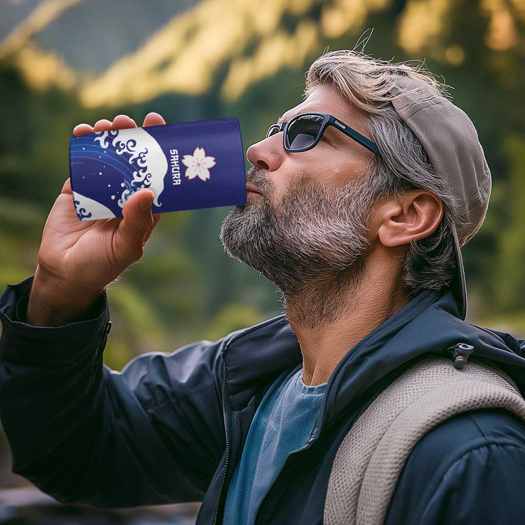 Japan Pacific Rugby Custom 4 in 1 Can Cooler Tumbler Go Sakura Japanese Wave Pattern