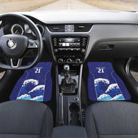 Japan Pacific Rugby Custom Car Mats Go Sakura Japanese Wave Pattern