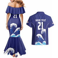 Japan Pacific Rugby Custom Couples Matching Mermaid Dress and Hawaiian Shirt Go Sakura Japanese Wave Pattern LT9 - Polynesian Pride