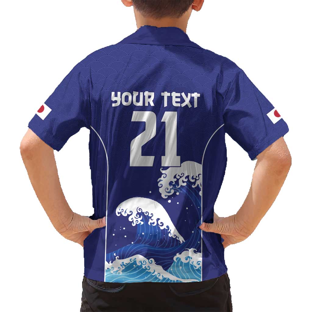 Japan Pacific Rugby Custom Family Matching Long Sleeve Bodycon Dress and Hawaiian Shirt Go Sakura Japanese Wave Pattern