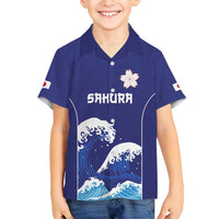 Japan Pacific Rugby Custom Family Matching Long Sleeve Bodycon Dress and Hawaiian Shirt Go Sakura Japanese Wave Pattern