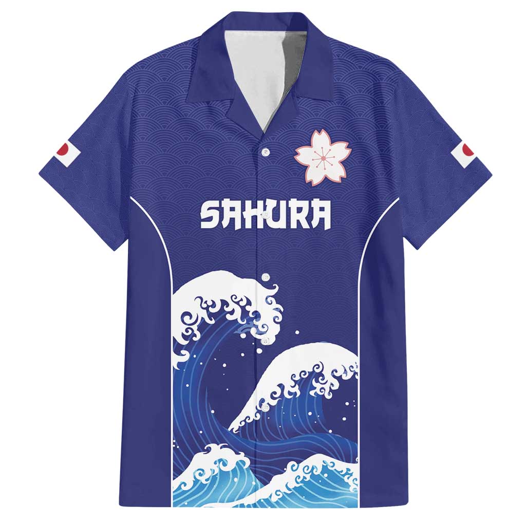 Japan Pacific Rugby Custom Family Matching Off Shoulder Maxi Dress and Hawaiian Shirt Go Sakura Japanese Wave Pattern