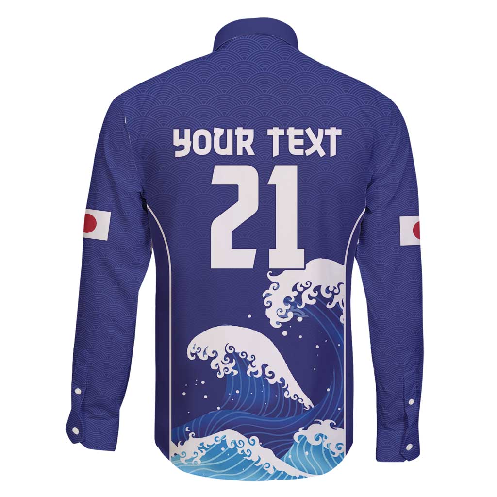 Japan Pacific Rugby Custom Family Matching Short Sleeve Bodycon Dress and Hawaiian Shirt Go Sakura Japanese Wave Pattern