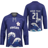 Japan Pacific Rugby Custom Hockey Jersey Go Sakura Japanese Wave Pattern - Polynesian Pride