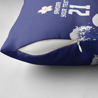 Japan Pacific Rugby Custom Pillow Cover Go Sakura Japanese Wave Pattern - Polynesian Pride