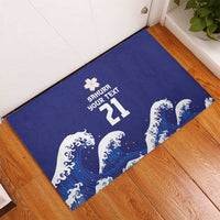 Japan Pacific Rugby Custom Rubber Doormat Go Sakura Japanese Wave Pattern LT9 - Polynesian Pride