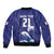 Japan Pacific Rugby Custom Sleeve Zip Bomber Jacket Go Sakura Japanese Wave Pattern