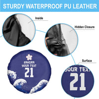Japan Pacific Rugby Custom Spare Tire Cover Go Sakura Japanese Wave Pattern