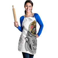 Japanese Samurai Warrior Apron White Polynesian Tattoo Style - Polynesian Pride