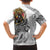 Japanese Samurai Warrior Family Matching Tank Maxi Dress and Hawaiian Shirt White Polynesian Tattoo Style