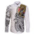 Japanese Samurai Warrior Family Matching Tank Maxi Dress and Hawaiian Shirt White Polynesian Tattoo Style