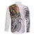 Japanese Samurai Warrior Family Matching Tank Maxi Dress and Hawaiian Shirt White Polynesian Tattoo Style
