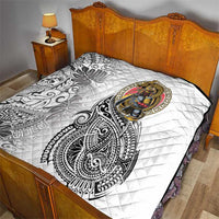 Japanese Samurai Warrior Quilt White Polynesian Tattoo Style LT9 - Polynesian Pride