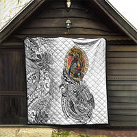 Japanese Samurai Warrior Quilt White Polynesian Tattoo Style LT9 - Polynesian Pride