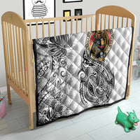 Japanese Samurai Warrior Quilt White Polynesian Tattoo Style LT9 - Polynesian Pride