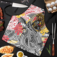 Japanese Samurai Warrior Apron Colorful Polynesian Tattoo Style - Polynesian Pride