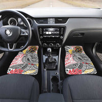 Japanese Samurai Warrior Car Mats Colorful Polynesian Tattoo Style