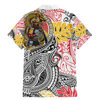 Japanese Samurai Warrior Family Matching Mermaid Dress and Hawaiian Shirt Colorful Polynesian Tattoo Style