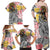 Japanese Samurai Warrior Family Matching Off Shoulder Maxi Dress and Hawaiian Shirt Colorful Polynesian Tattoo Style