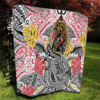 Japanese Samurai Warrior Quilt Colorful Polynesian Tattoo Style LT9 - Polynesian Pride
