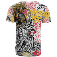 Japanese Samurai Warrior T Shirt Colorful Polynesian Tattoo Style LT9 - Polynesian Pride