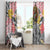 Japanese Samurai Warrior Window Curtain Colorful Polynesian Tattoo Style