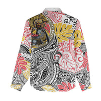 Japanese Samurai Warrior Women Casual Shirt Colorful Polynesian Tattoo Style LT9 - Polynesian Pride