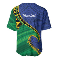 Solomon Islands Independence Day 1978 Personalised Baseball Jersey Polynesian Pattern with Flag Style
