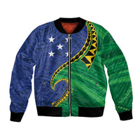 Solomon Islands Independence Day 1978 Personalised Bomber Jacket Polynesian Pattern with Flag Style