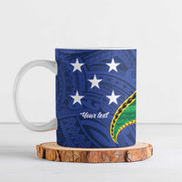 Solomon Islands Independence Day 1978 Personalised Ceramic Mug Polynesian Pattern with Flag Style - Polynesian Pride