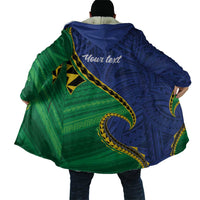 Solomon Islands Independence Day 1978 Personalised Cloak Polynesian Pattern with Flag Style - Polynesian Pride