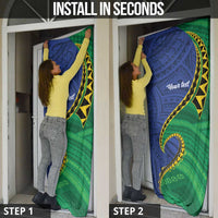 Solomon Islands Independence Day 1978 Personalised Door Cover Polynesian Pattern with Flag Style - Polynesian Pride