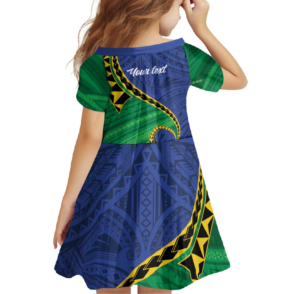 Solomon Islands Independence Day 1978 Personalised Family Matching Off Shoulder Maxi Dress and Hawaiian Shirt Polynesian Pattern with Flag Style