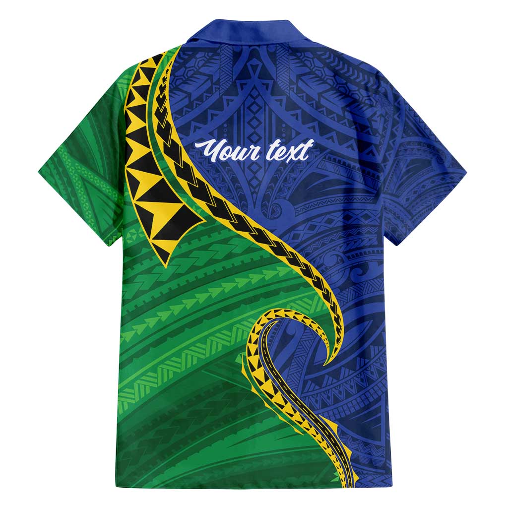 Solomon Islands Independence Day 1978 Personalised Family Matching Off Shoulder Short Dress and Hawaiian Shirt Polynesian Pattern with Flag Style